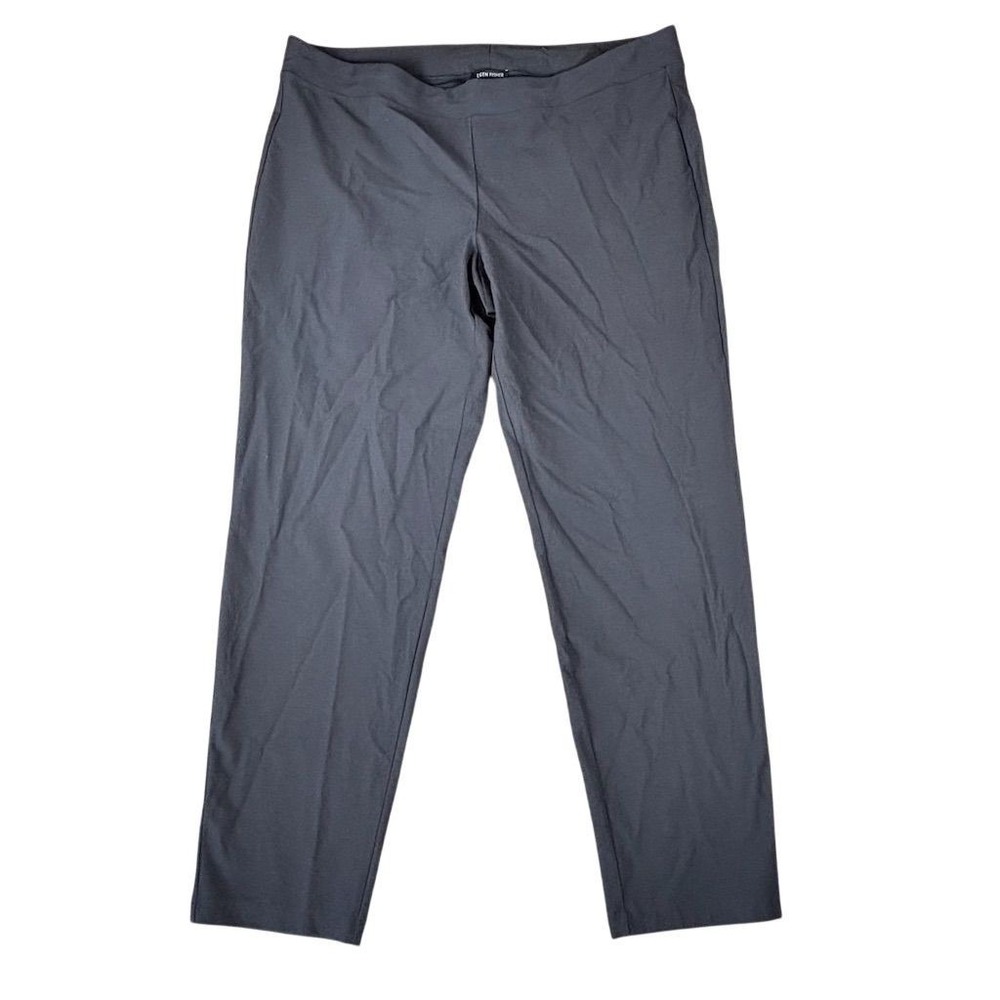 Eileen Fisher Women's XL Gray Slim Ankle Pants Elastic Waist Casual‎